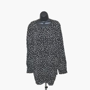 NWOT Renee C. Black/White Polka Dot Button Tunic